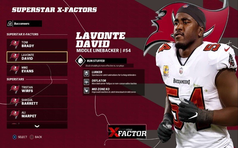Madden 22 Lavonte David 최고의 LB 능력