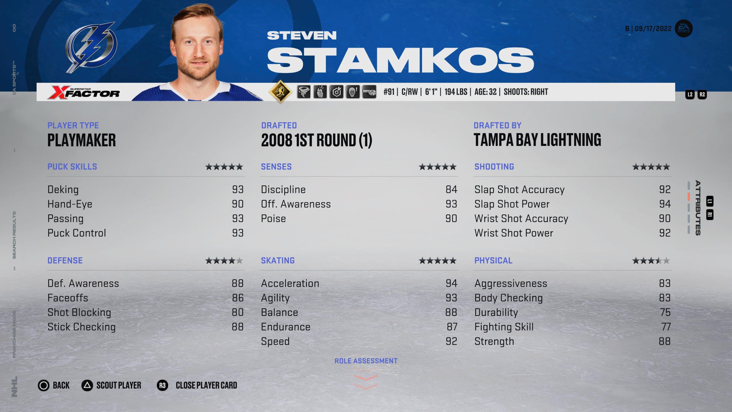 Steven Stamkos - NHL 23 최고의 센터 중 하나입니다.