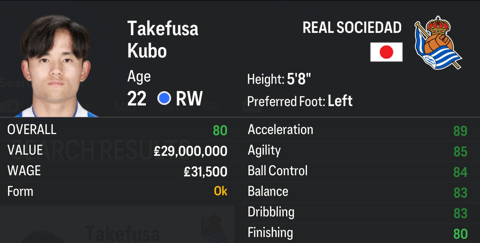 EA FC 24 Takefusa Kubo screenshot