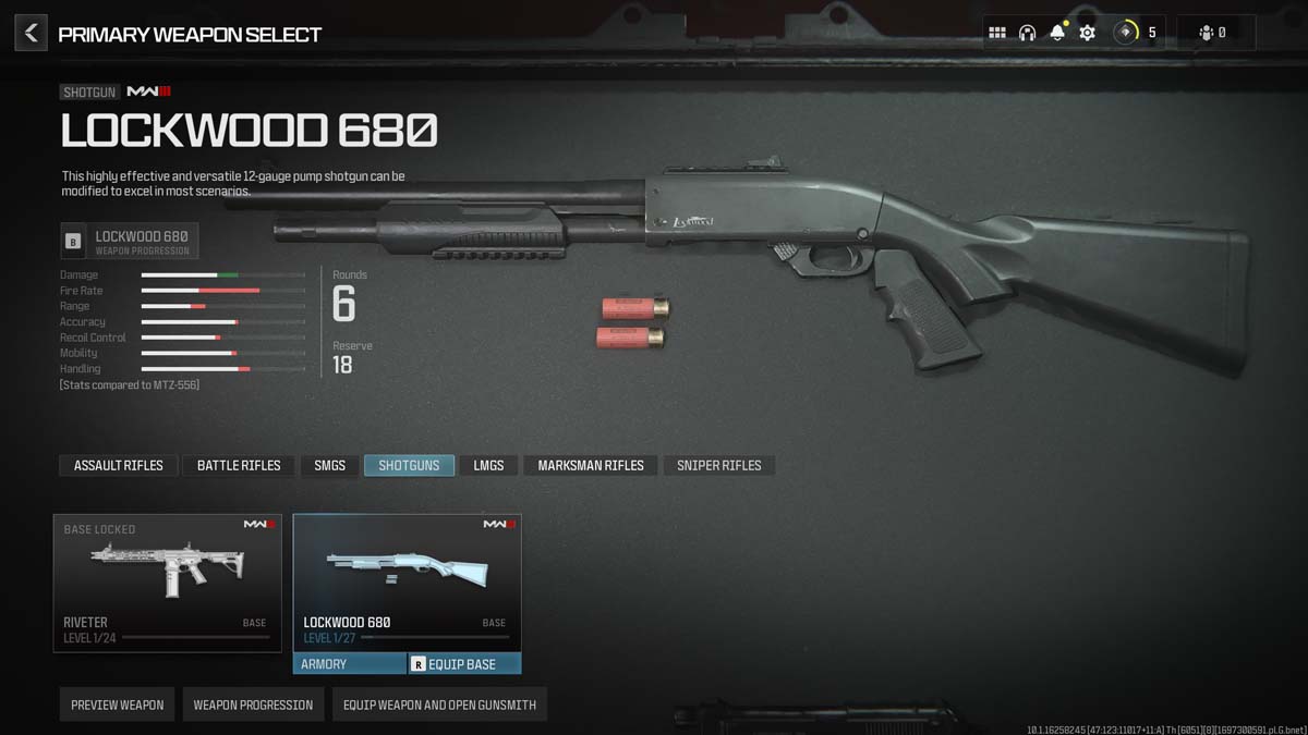 MW3의 Lockwood 680 총의 게임 스크린샷