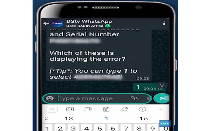 SMS를 통해 DStv 오류 코드 지우기