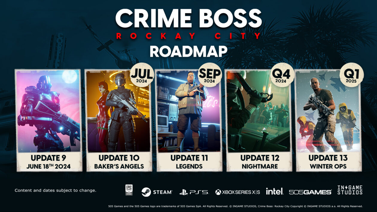 Crime Boss: Rockay City, 505 Games, Crime Boss가 봇을 환영하고 Steam으로 향합니다.