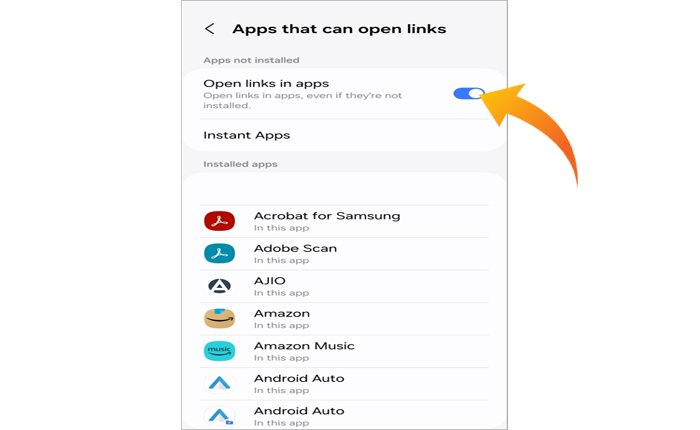 TikTok 링크가 앱 Android에서 열리지 않음