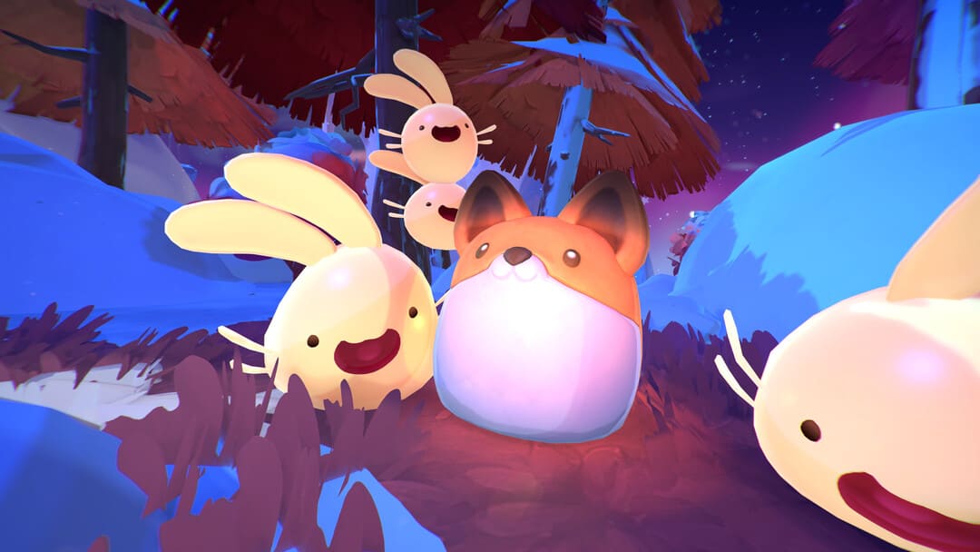 Slime Rancher 2의 스크린 샷 몇 가지 슬라임과 gox와 같은 것을 보여주는 것