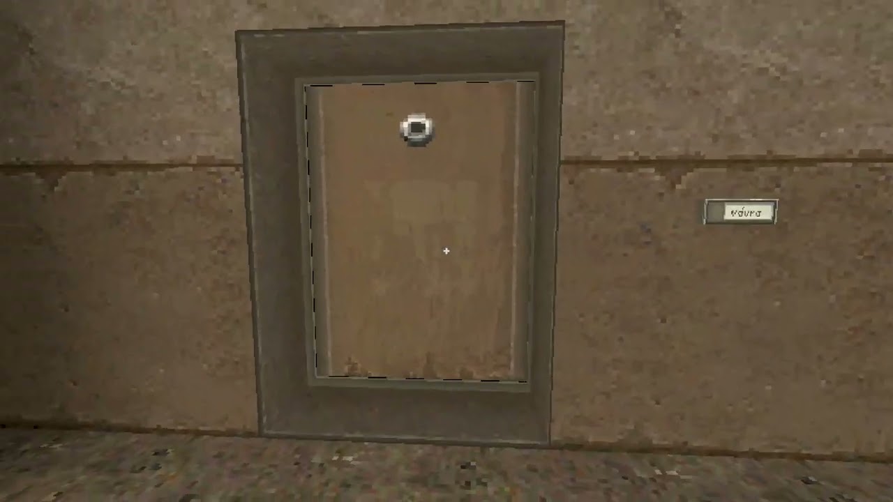 dog behind door / lift shaft