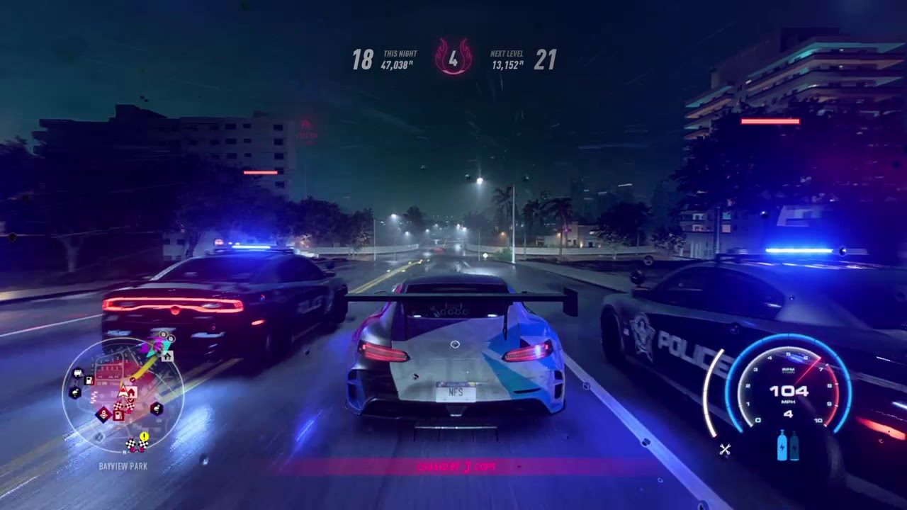 Need for Speed™ Heat night racing and escaping heat lvl 5 pursuit