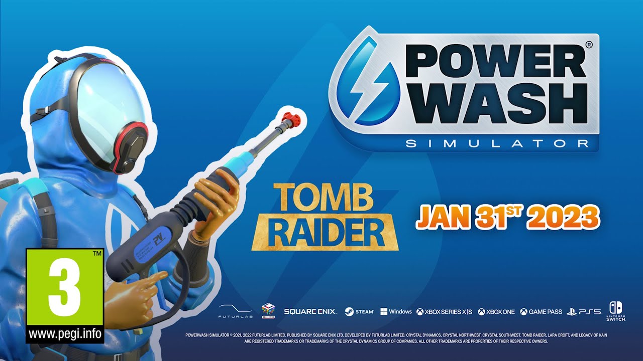 PowerWash Simulator | Tomb Raider Special Pack Release Date | Square Enix Collective | [PEGI] EN
