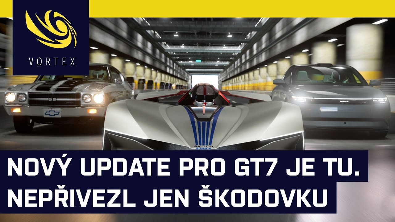Nový update pro Gran Turismo 7 nepřivezl jen škodovku. Český koncept doplnila dvě další auta