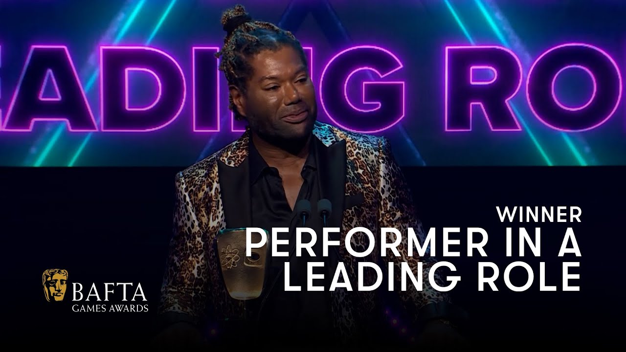 Christopher Judge collects the award for Performer in a Leading Role for Kratos | BAFTA Games Awards