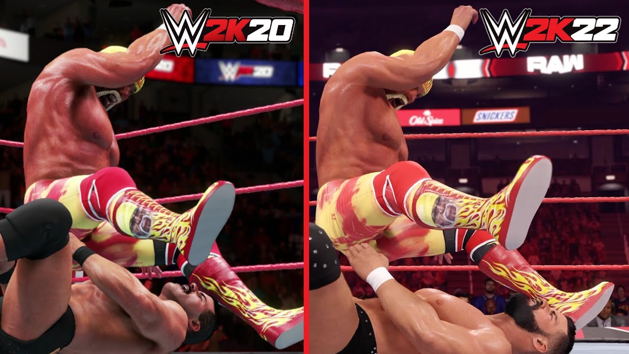WWE 2K22 vs WWE 2K20 Moves & Graphics Comparison