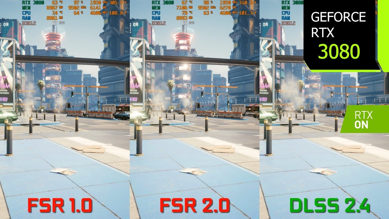 Cyberpunk 2077 FSR 2.0 Mod | 1440p FSR 1.0 vs FSR 2.0 vs DLSS 2.4 Comparison | RTX 3080 | i7 10700F