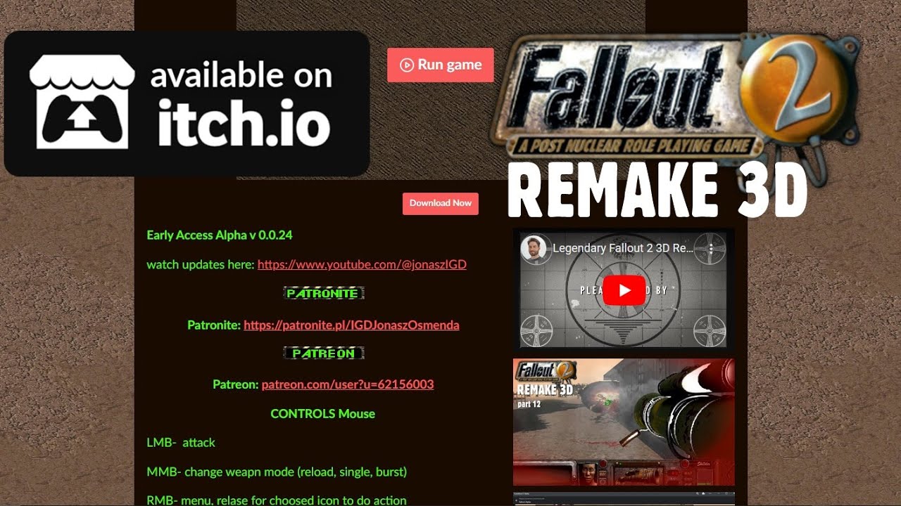 Fallout 2 Remake 3D Premiera Early Access