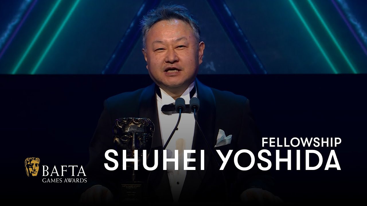 Shuhei Yoshida collect his Fellowship award | BAFTA Games Awards