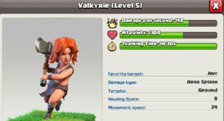 Valkyrie stats - Clash of Clans