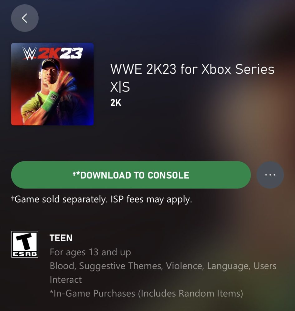 WWE 2K23 얼리 액세스 Xbox