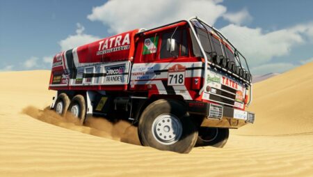 1986년의 공식 Tatra 815가 다카르 사막 랠리에 도착했습니다.