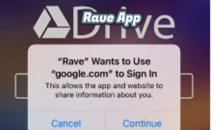 Google 드라이브 로그인 Rave 앱