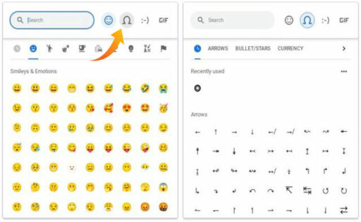 Chromebook에서 특수 문자 사용