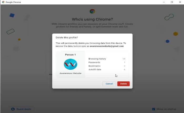 프로필을 추가하는 Chrome 기능을 제거하는 방법