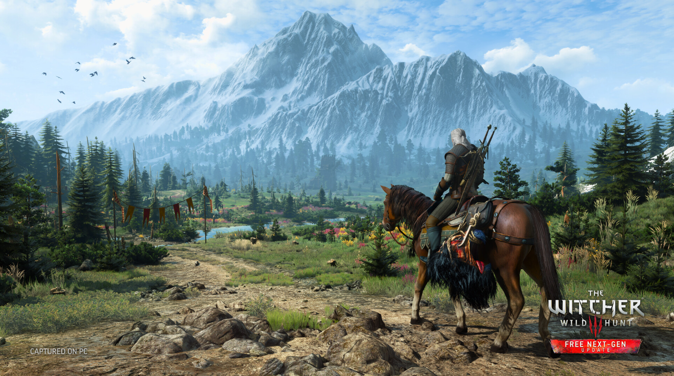 The Witcher 3 Wild Hunt에서 본 장엄한 산의 풍경