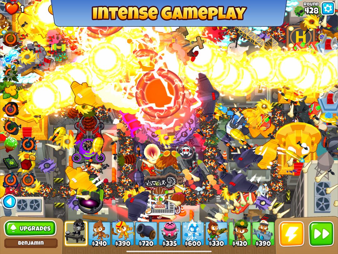 가장 인기있는 모바일 게임 중 하나 인 Bloons TD 6의 스크린 샷