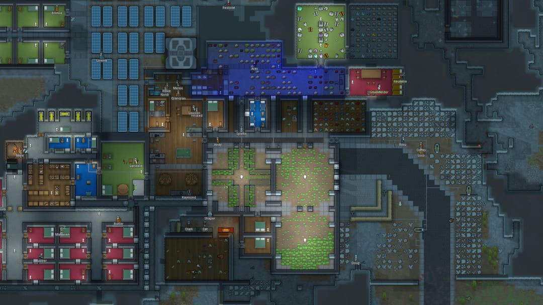 게임 Rimworld의 스크린 샷.